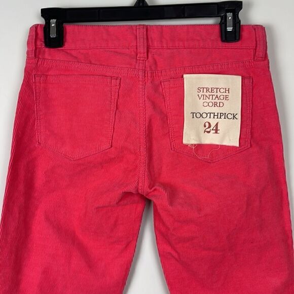 J. Crew Factory Toothpick Skinny Corduroy Pants Size 24 Hot Pink - Picture 5 of 9